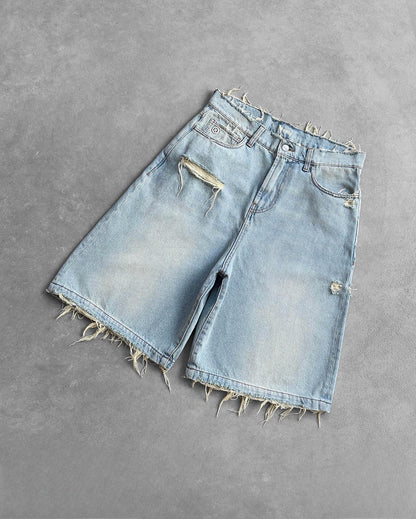 Gothic Washed Denim Shorts