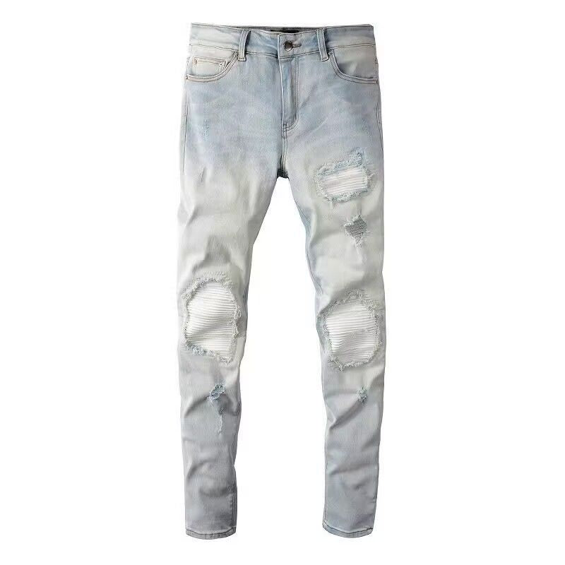 Distressed Patch Jeans Amiri