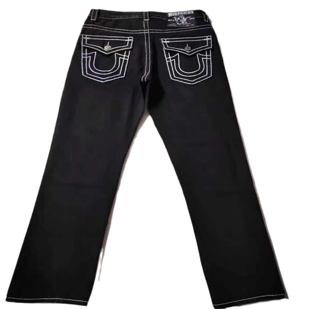 High street streetwear brand denim casual pants