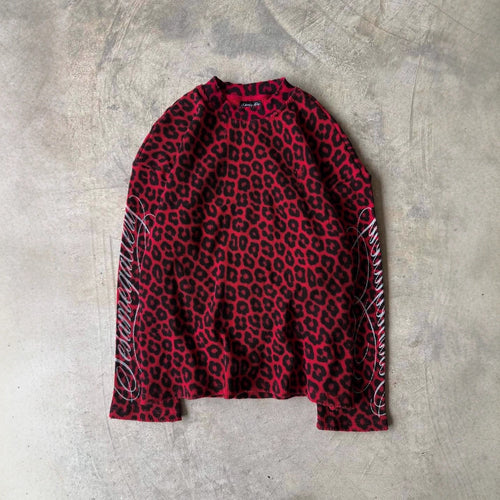 Retro Leopard Print Round Neck T-shirt
