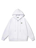 Hooded Cardigan Solid Color