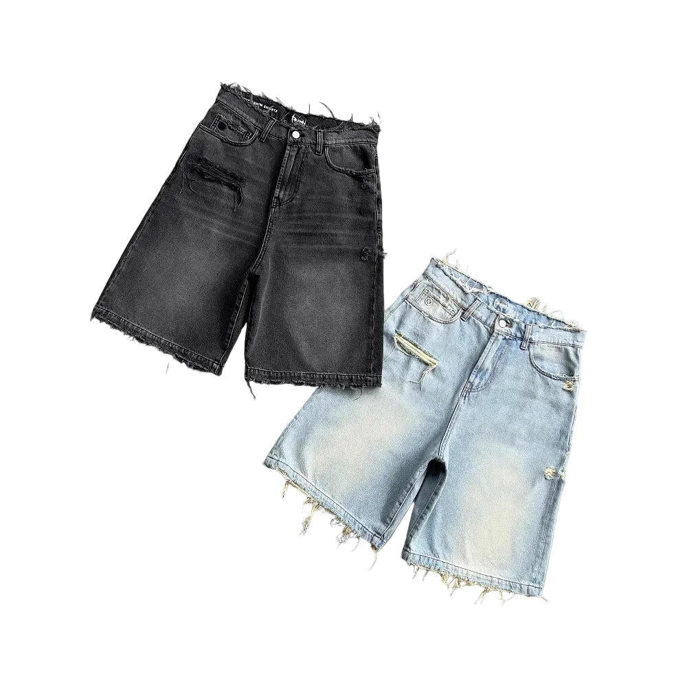 Gothic Washed Denim Shorts