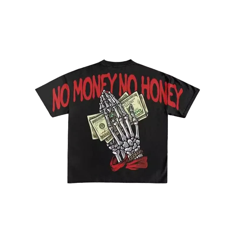 Oversized Skull Print Cotton T-Shirt