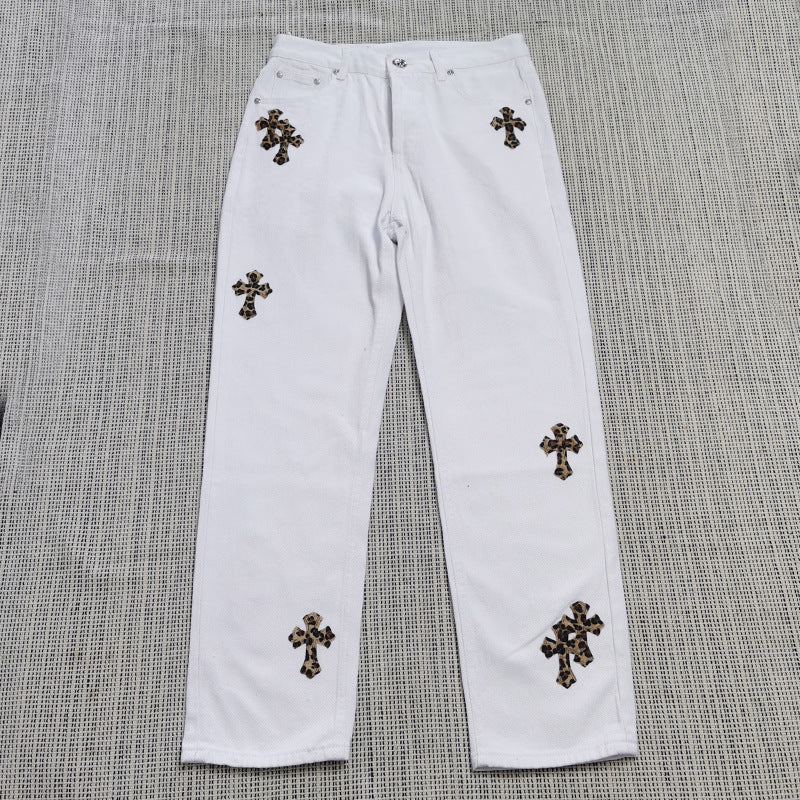 Loose Printed Straight Jeans Chrome Hearts