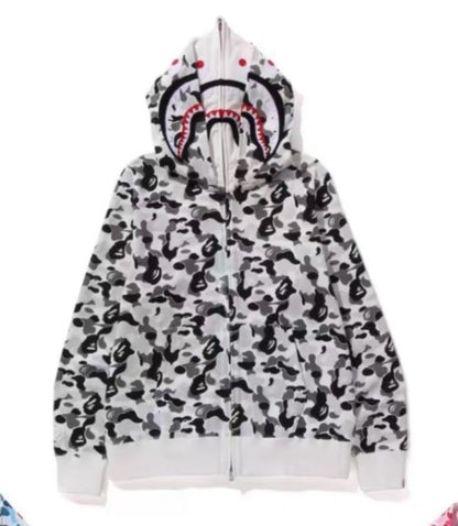 Double Hood Cotton Embroidered Streetwear Jacket
