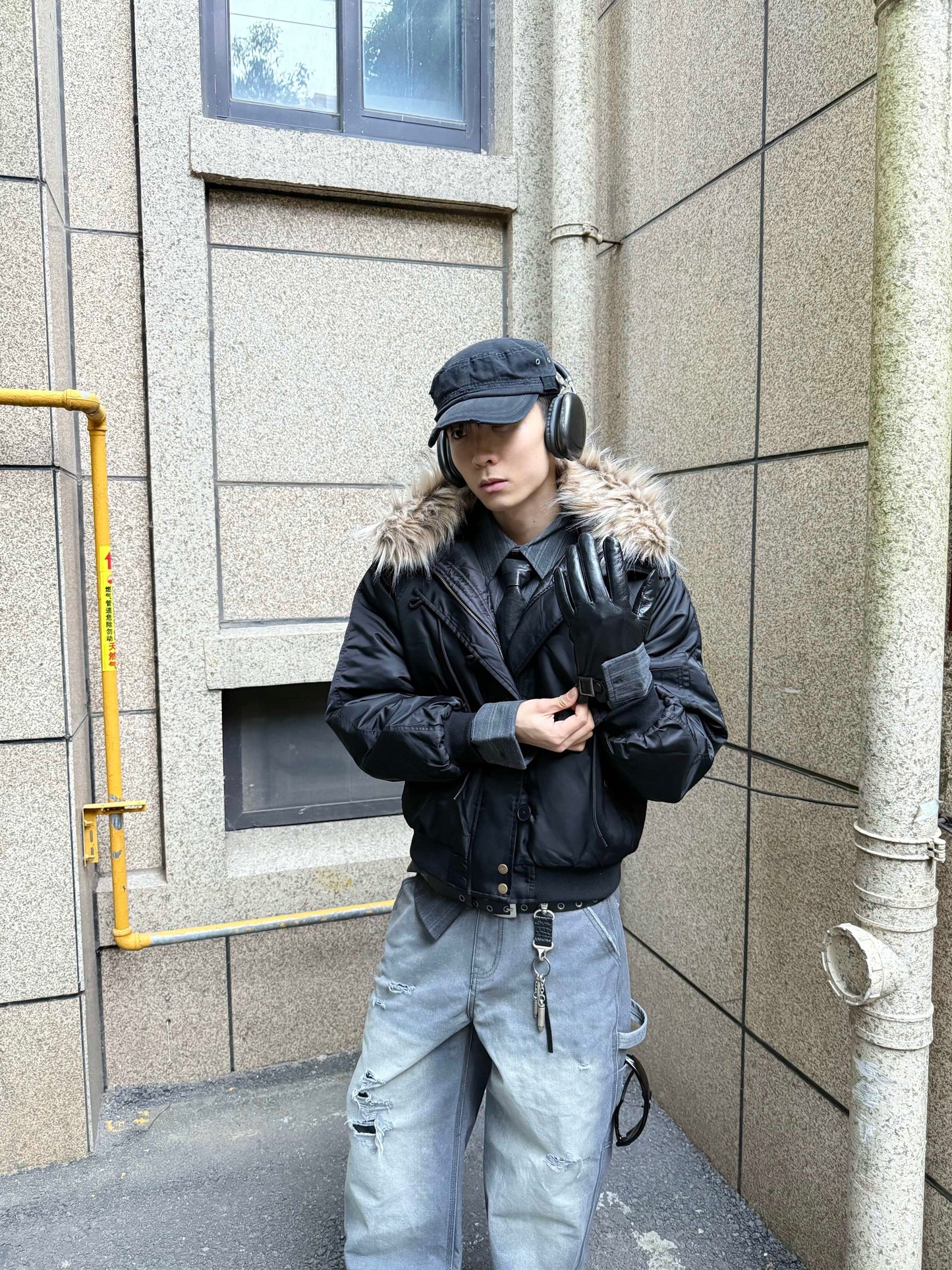 Down-lined hooded coat