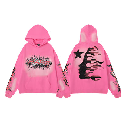 Retro Cotton Hooded Sweatshirt for Men and Women