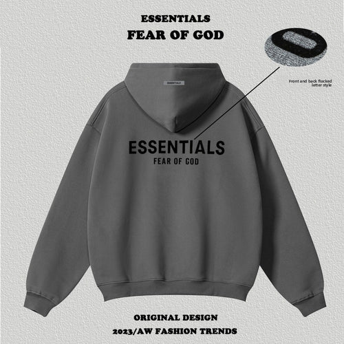 RIOT Essentials Letter Flocking Hoodie - hoodie