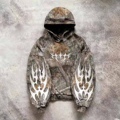 Men's American retro hooded sweatshirt