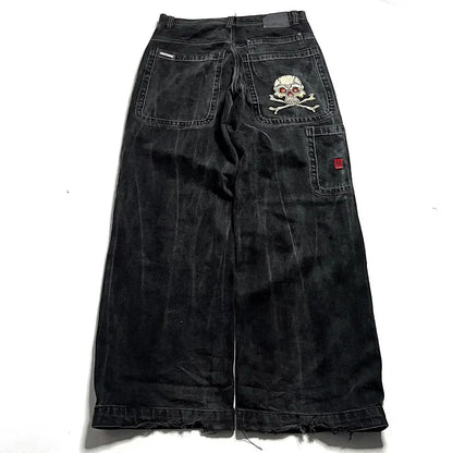 Hip-hop style straight-leg jeans