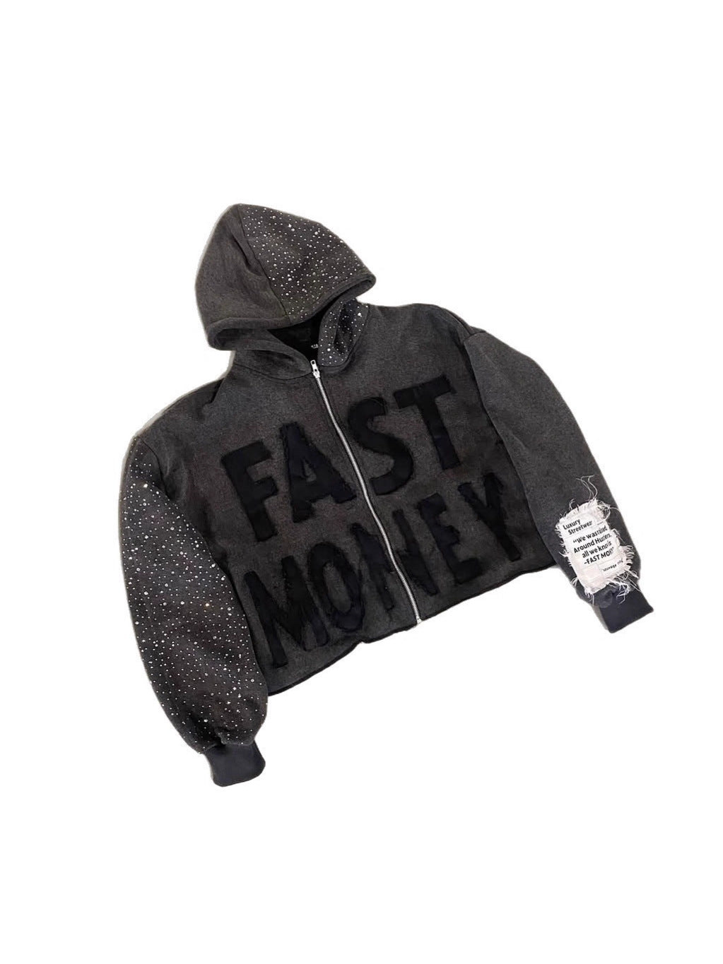 Loose Fit Letter Print Hooded Sweatshirt