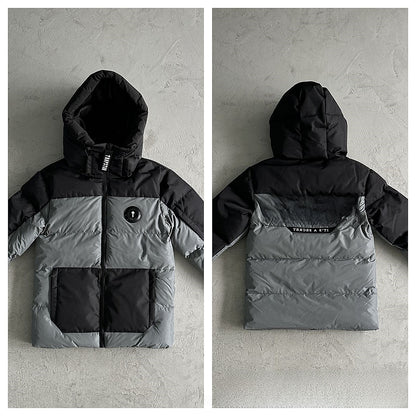 Gradient color embroidered winter jacket set