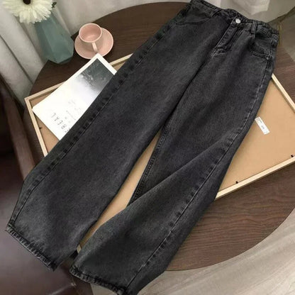 Hip-hop style straight-leg jeans