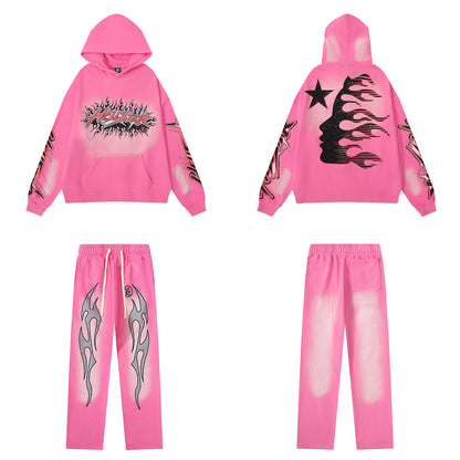 Retro Cotton Hooded Sweatshirt for Men and Women