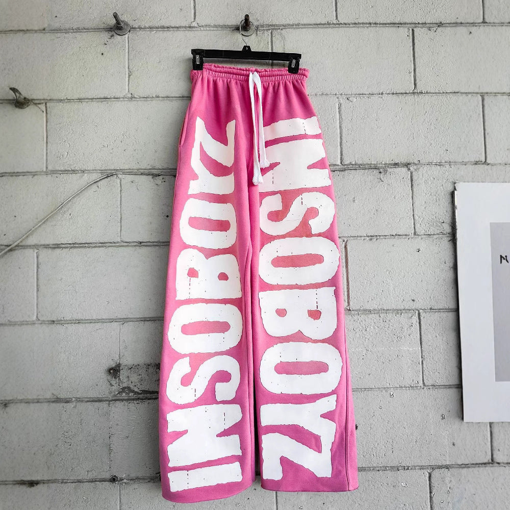 Loose Print Street Style Pants