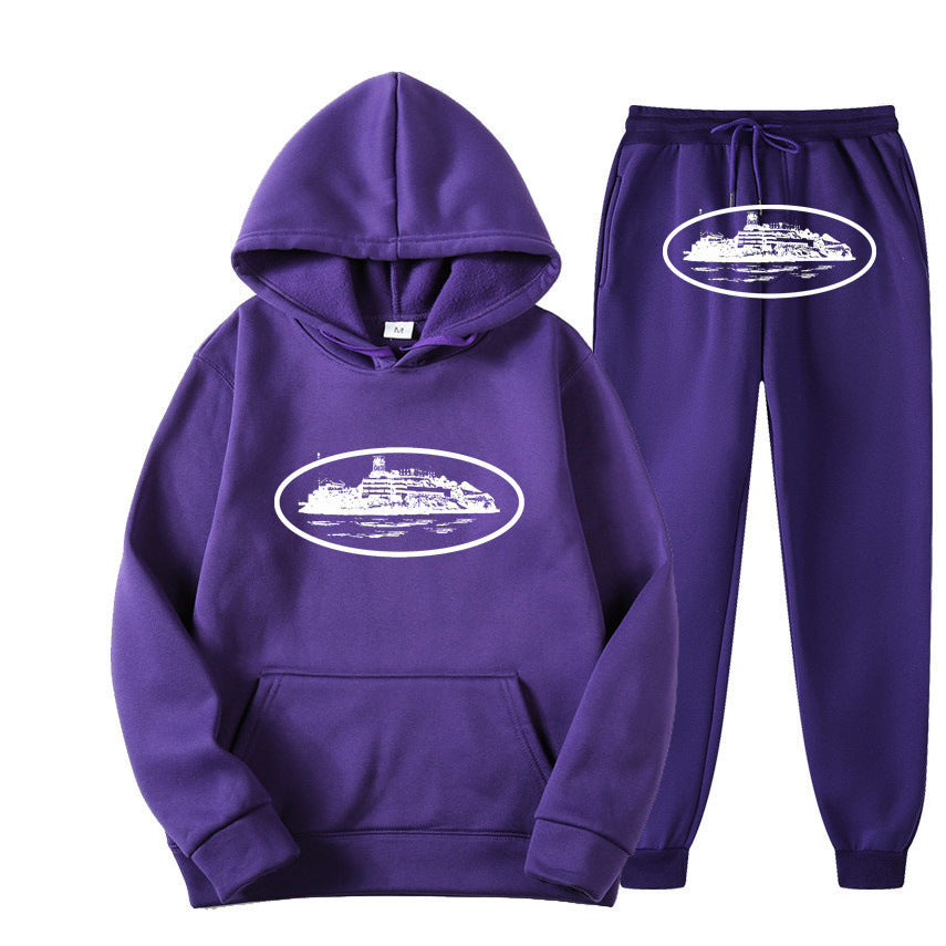 Loose hoodie set for trendy street wear