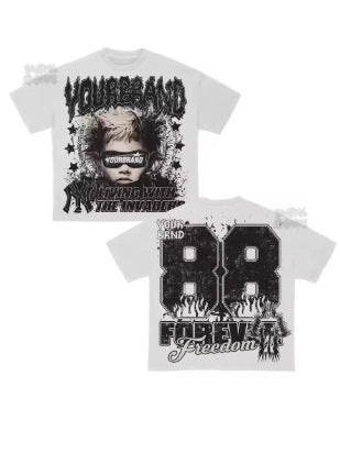 Retro Cartoon Print Loose Fit T-Shirt