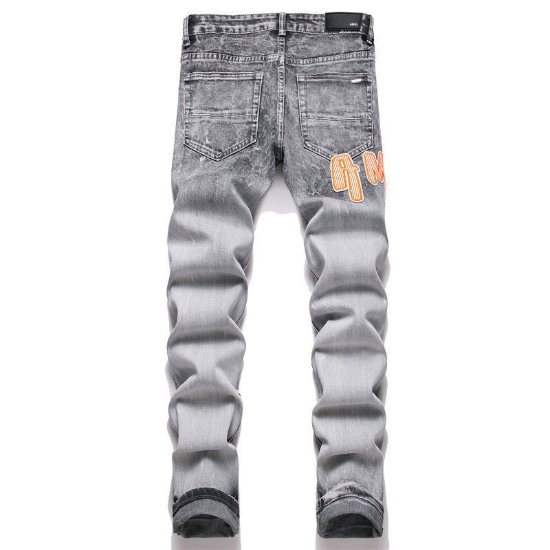 Distressed Patch Jeans Amiri