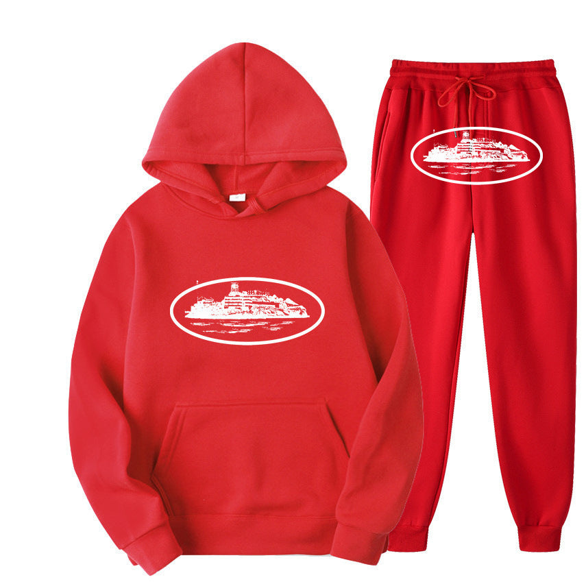 Loose hoodie set for trendy street wear