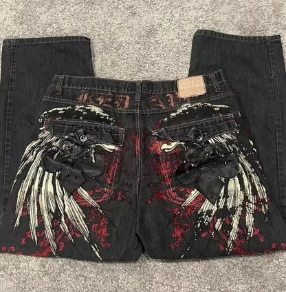 High Waist Wide Leg Cotton Jeans