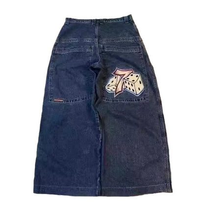 Hip-hop style straight-leg jeans