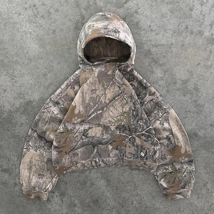 Men's American retro hooded sweatshirt