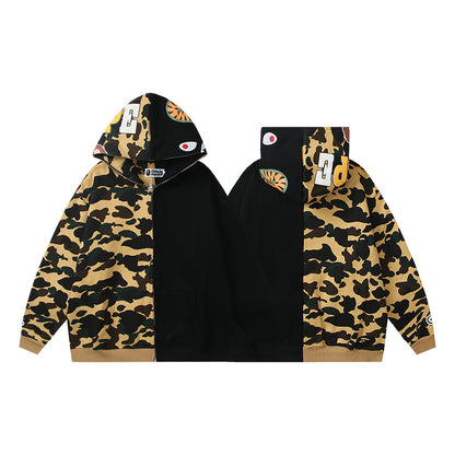 Hooded Cardigan Zipper Fleece Sweatshirt