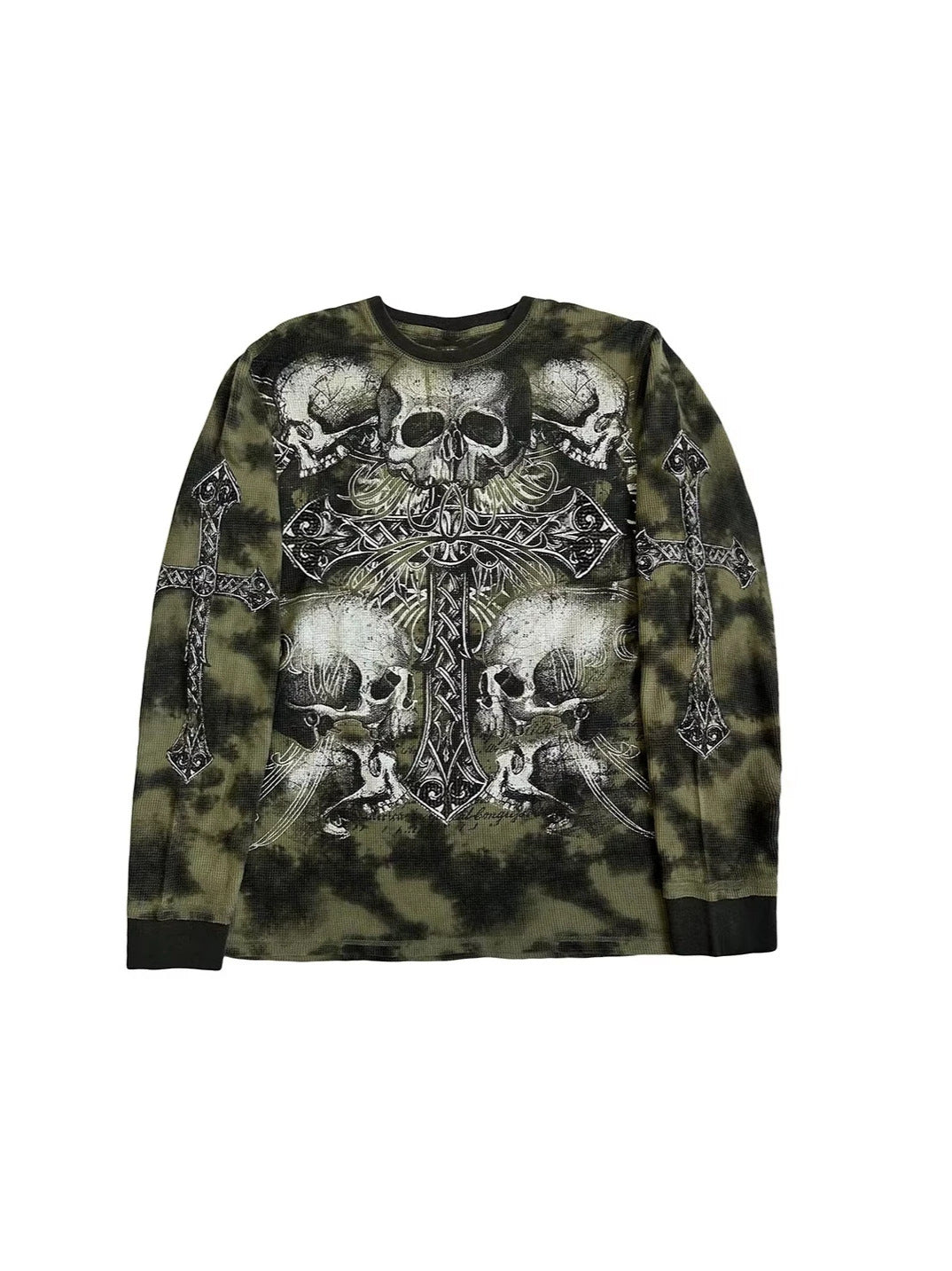 Retro-patterned short-sleeve top