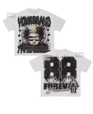 Retro Cartoon Print Loose Fit T-Shirt