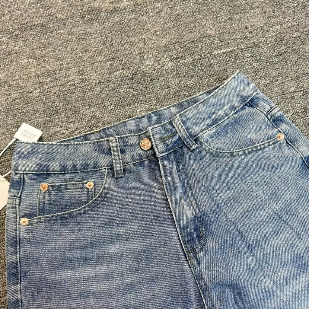 Ice Blue distressed washed style jeans