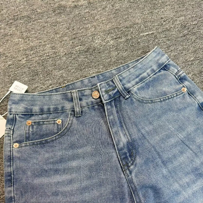 Ice Blue distressed washed style jeans