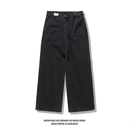High Waist Wide Leg Cotton Jeans
