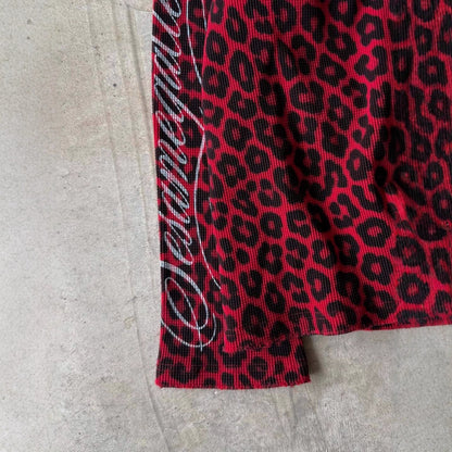 Retro Leopard Print Round Neck T-shirt