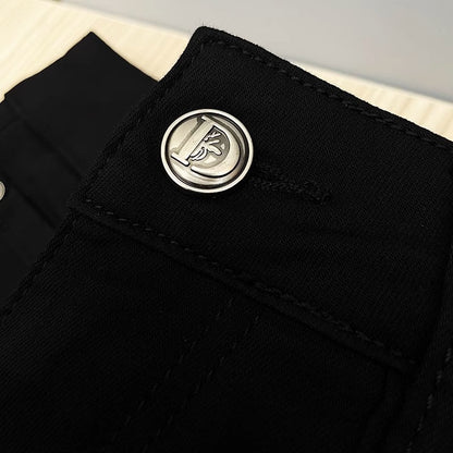 Men's Embroidered Slim-Fit Stretch Jeans