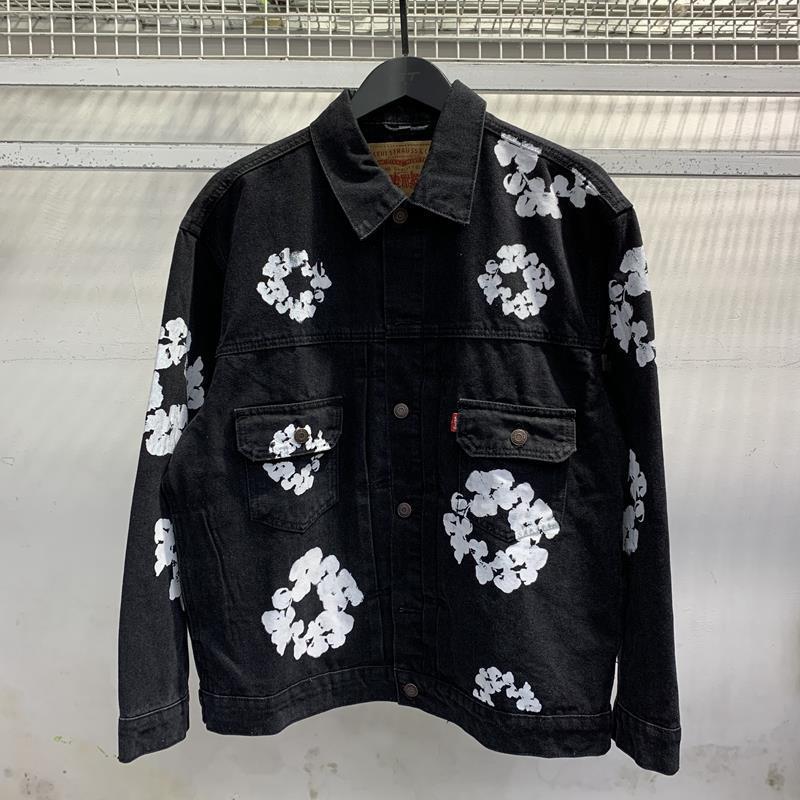 Kapok Printed Denim Suit Jacket and Pants