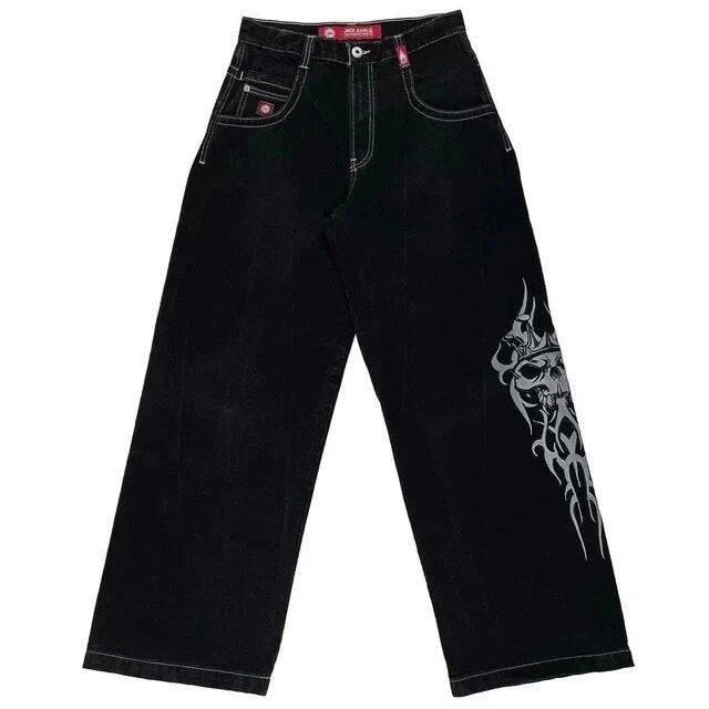 Hip-hop style straight-leg jeans