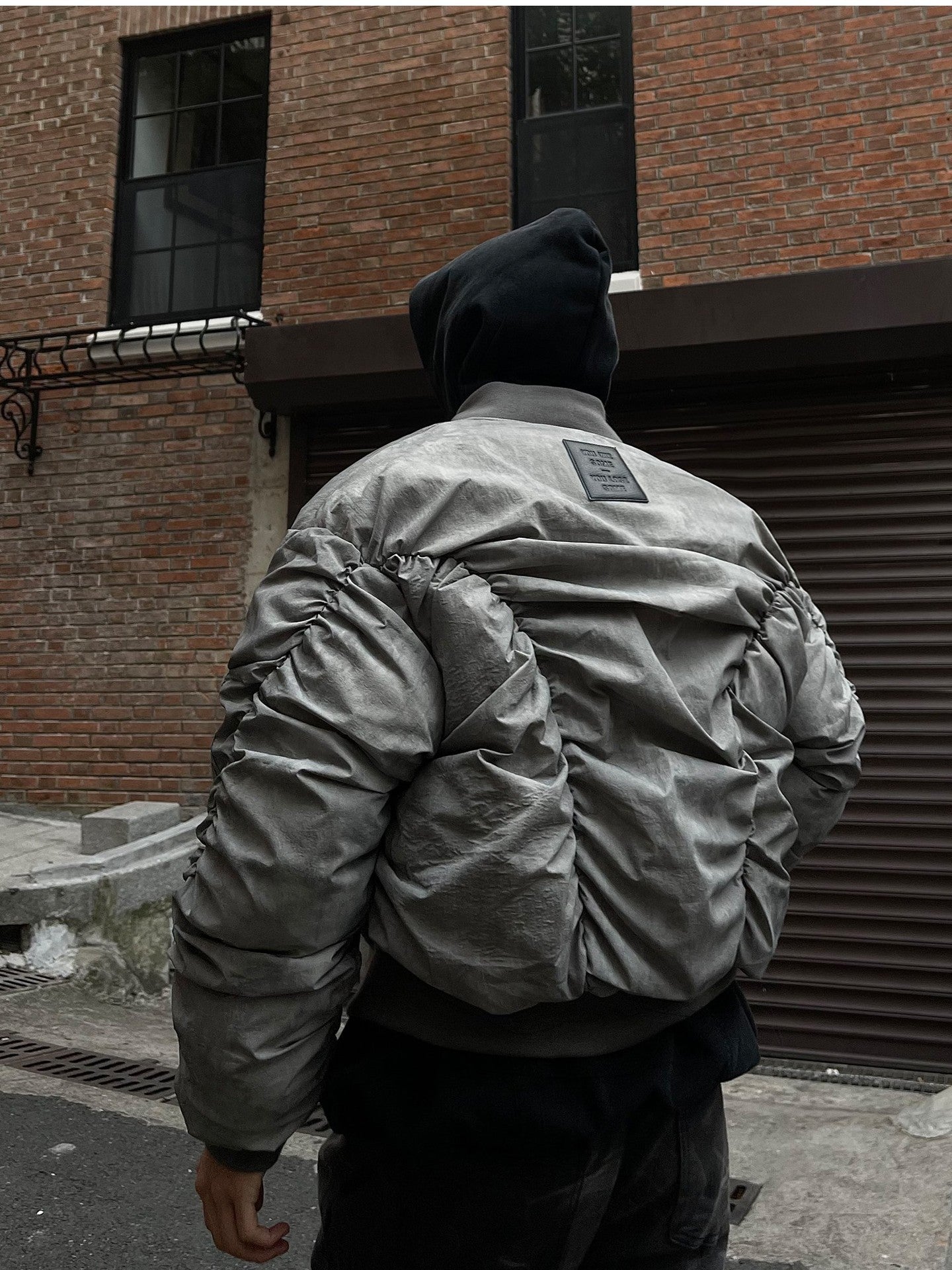 Retro Pleated Baseball Jacket