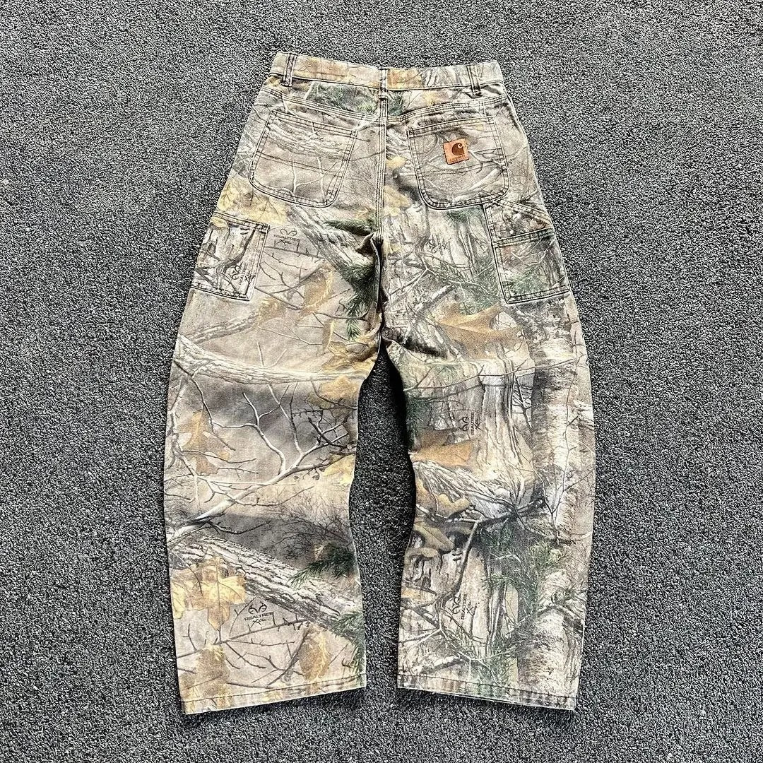 RIOT Carhartt Summer Washed Camouflage Denim Pants - denim