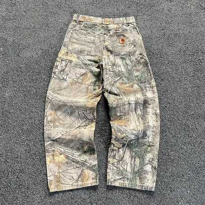 RIOT Carhartt Summer Washed Camouflage Denim Pants - denim