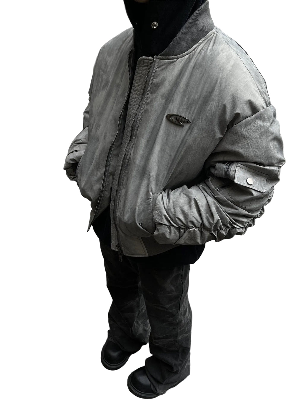 Retro Pleated Baseball Jacket