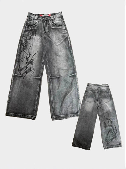 Wide-leg versatile jeans