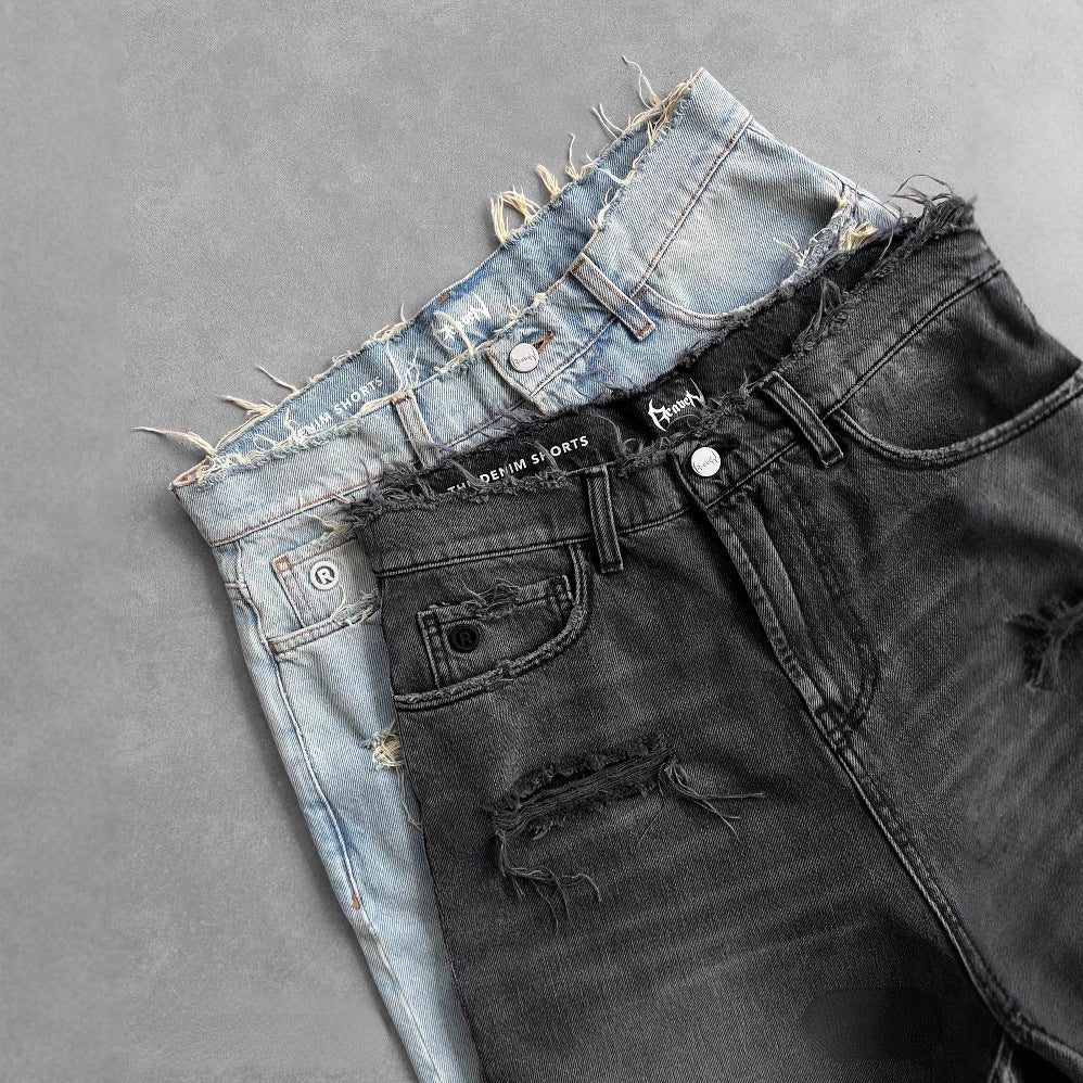 Gothic Washed Denim Shorts