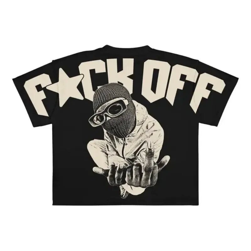Men's printed punk casual short-sleeved shirt