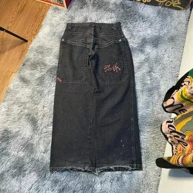 Hip-hop style straight-leg jeans