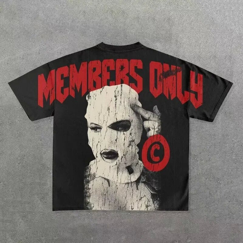 Men's printed punk casual short-sleeved shirt