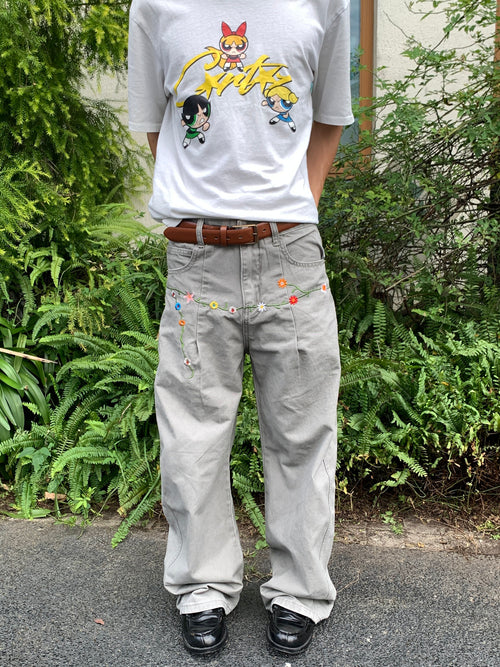 Embroidered Straight Leg Pants