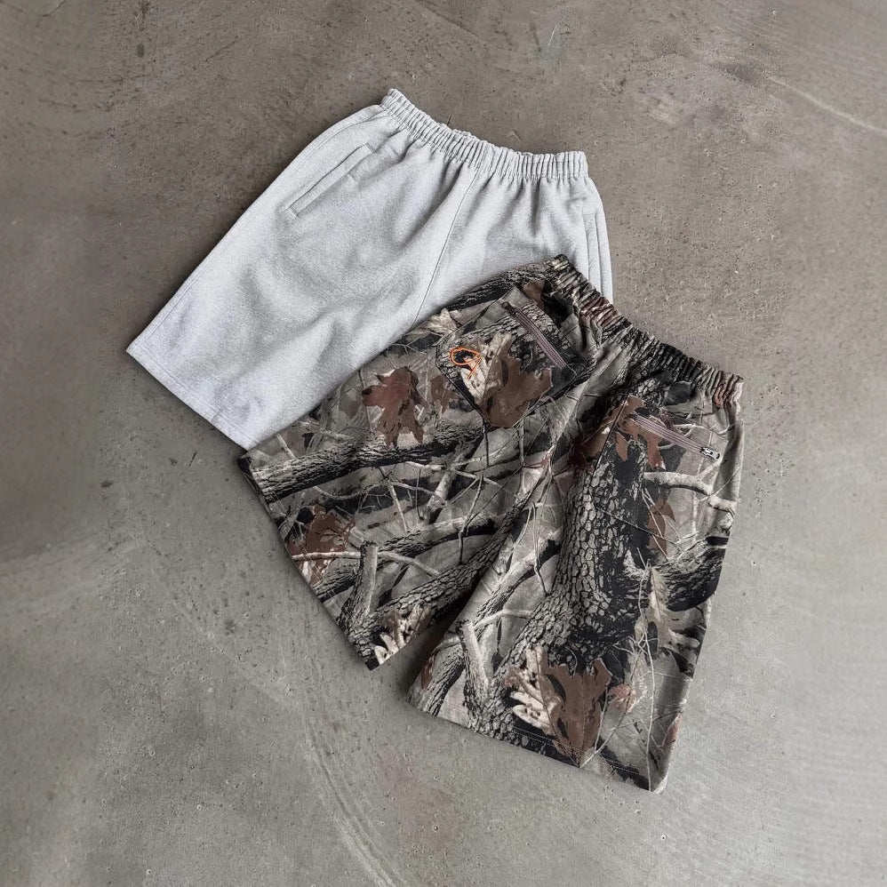 Retro Washed Cotton Casual Shorts for Men