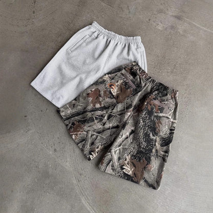 Retro Washed Cotton Casual Shorts for Men