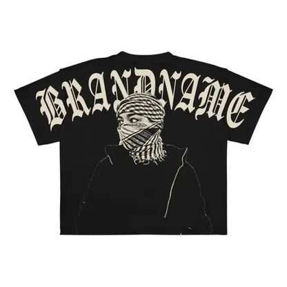 Men's printed punk casual short-sleeved shirt