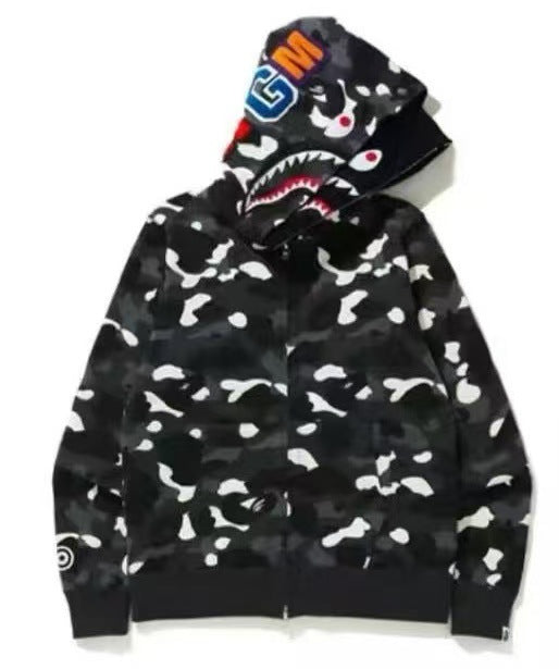 Double Hood Cotton Embroidered Streetwear Jacket
